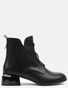 Czarne Botki Vices na Słupku z Efektem Cracked Nuneffa