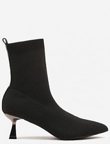 Czarne Botki Vices na Metalicznej Kaczuszce z Elastyczną Cholewką Vamile