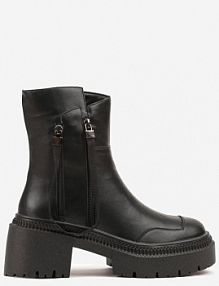 Czarne Botki Vices Ozdobione Tasiemką Rotine