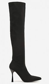 Czarne Kozaki na Szpilce Vices z Elastyczną Cholewką Nulicella