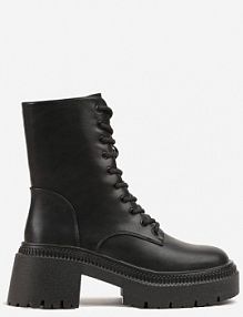 Czarne Botki Workery Vices na Platformie z Metaliczną Aplikacją Violosa