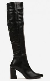 Czarne Kozaki Vices na Stożku ze Szpiczastym Noskiem Asarrise