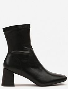 Czarne Botki na Stożku Vices z Elastyczną Cholewką Giolaria