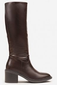 Ciemnobrązowe Kozaki Oficerki Vices na Słupku Giorima