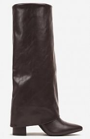 Ciemnobrązowe Kozaki VICES na Słupku w Stylu Kowbojek z Wywiniętą Cholewką Alorriva