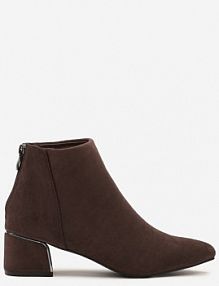 Brązowe Botki Vices na Słupku o Geometrycznym Kształcie Ferrriva