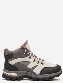 Szare Buty Trekkingowe Trapery Vices z Geometrycznym Wzorem Norrive damskie