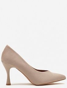 Ciemnobeżowe Szpilki Vices z Wkładką ze Skóry Naturalnej Muzite