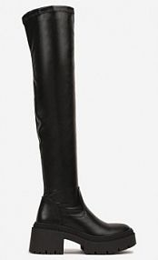 Czarne Kozaki Vices w Stylu Grunge z Wysoką Przylegającą Cholewką Gillie damskie