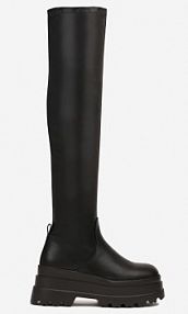 Czarne Wysokie Kozaki Vices w Stylu Chunky z Dopasowaną Cholewką Ceterie damskie