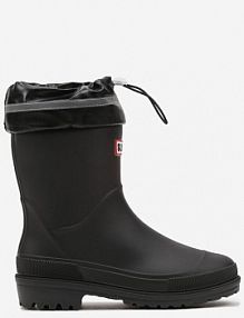 Czarne Kalosze ze Ściąganą Cholewką i Napisem Fenarale Renee damskie