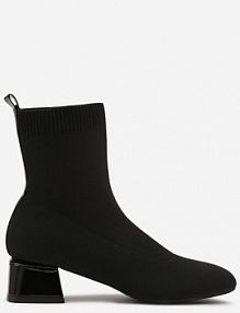 Czarne Skarpetkowe Botki Vices na Obcasie w Kształcie Stożka Aturia