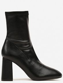 Czarne Botki Vices na Obcasie Typu Słupek ze Szpiczastym Noskiem Morenne