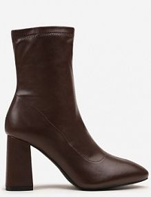 Ciemnobrązowe Botki Vices na Obcasie Typu Słupek ze Szpiczastym Noskiem Morenne