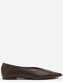 Brązowe Balerinki Vices z Noskiem w Szpic i Skórzaną Wkładką Belviie damskie