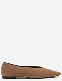 Ciemnobeżowe Klasyczne Balerinki Vices z Noskiem w Szpic Farrie damskie