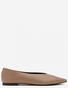 Ciemnobeżowe Balerinki Vices z Noskiem w Szpic i Skórzaną Wkładką Belviie damskie