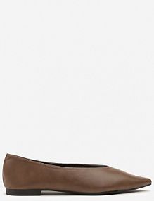 Jasnobrązowe Balerinki Vices z Noskiem w Szpic i Skórzaną Wkładką Belviie damskie