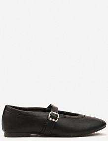 Czarne Balerinki Vices w Stylu Mary Jane z Klamerką i Skórzaną Wkładką Dimaline damskie