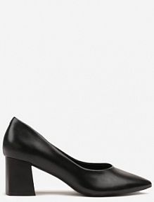 Czarne Czółenka Vices Basic na Słupkowym Obcasie ze Skórzaną Wkładką Esande