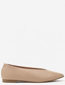 Ciemnobeżowe Balerinki Vices z Wkładką ze Skóry Naturalnej w Klasycznym Stylu Nalivee damskie