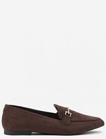 Brązowe Mokasyny Vices ze Szpiczastym Noskiem Zdobione Aplikacją Rilosia damskie