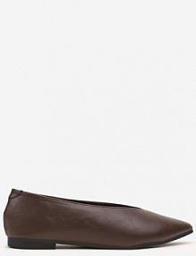Ciemnobrązowe Balerinki Vices z Wkładką ze Skóry Naturalnej w Klasycznym Stylu Nalivee damskie