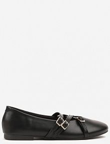 Czarne Balerinki Vices Mary Jane z Wkładką ze Skóry Naturalnej Rilomia damskie