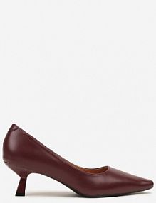 Bordowe Czółenka Vices na Kaczuszce z Wkładką ze Skóry Naturalnej Nalibre Renee