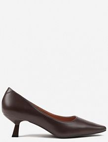 Brązowe Czółenka Vices na Kaczuszce z Wkładką ze Skóry Naturalnej Nalibre