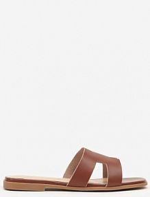 Ciemnobrązowe Klapki Vices Ozdobione Wycięciami Arnellta damskie