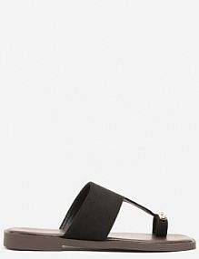 Czarne Klapki Vices Japonki z Metaliczną Ozdobą Arhelia damskie