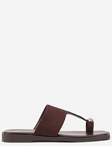 Brązowe Klapki Vices Japonki z Metaliczną Ozdobą Arhelia damskie