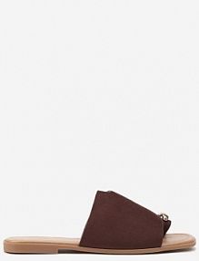 Brązowe Klapki Vices w Stylu Japonek Ozdobione Metaliczną Aplikacją Ardellia damskie