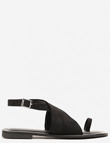 Czarne Sandały Japonki Vices z Ozdobnymi Paskami Naliava damskie