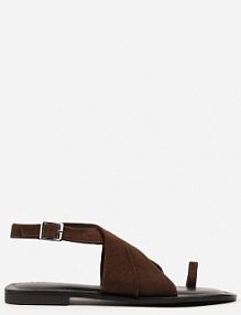 Brązowe Sandały Japonki Vices z Ozdobnymi Paskami Naliava damskie