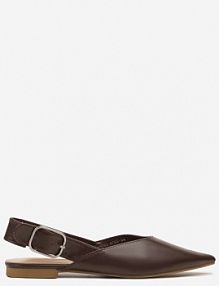 Ciemnobrązowe Sandały Vices Slingback z Paskiem ze Sprzączką Nirarine damskie