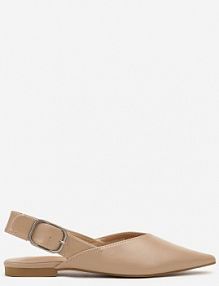 Beżowe Sandały Vices Slingback z Paskiem ze Sprzączką Nirarine damskie