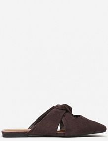 Ciemnobrązowe Klapki Vices Typu Mule z Ozdobnym Supłem Elitina damskie