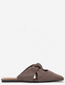 Brązowe Klapki Vices Typu Mule z Ozdobnym Supłem Elitina damskie