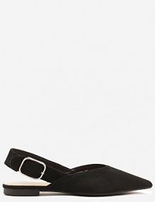 Czarne Sandały Vices Typu Slingback z Wkładką ze Skóry Naturalnej Rallora damskie