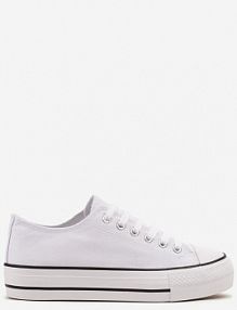 Biało-Czarne Trampki Vices na Platformie z Niską Cholewką Tiloria damskie