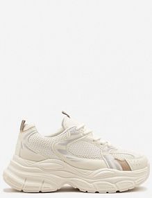 Beżowe Sneakersy Vices na Platformie Ozdobione Tłoczeniem Natiselle damskie