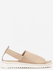 Beżowe Sandały Vices z Elastycznym Paskiem i Tłoczoną Podeszwą Folarielis damskie