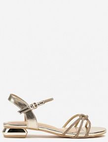 Złote Sandały Vices z Cyrkoniowymi Paseczkami Folastra damskie