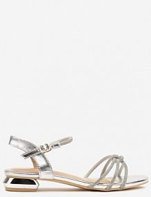 Srebrne Sandały Vices z Cyrkoniowymi Paseczkami Folastra damskie