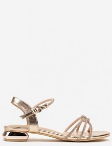 Szampańskie Sandały Vices z Cyrkoniowymi Paseczkami Folastra damskie