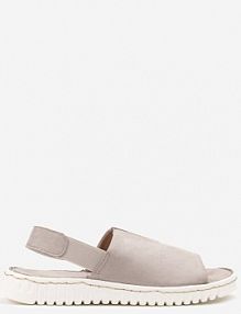 Szare Sandały Vices z Ekozamszu na Podeszwie Zdobionej Żłobieniami Saruvelle damskie