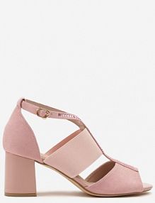 Różowe Sandały Vices na Lakierowanym Słupku z Wkładką ze Skóry Naturalnej Dorettia