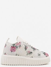 Biało-Różowe Sneakersy Vices na Platformie z Ażurową Cholewką Lumerise damskie